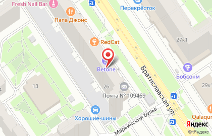 Барбершоп BETONE Братиславская на карте