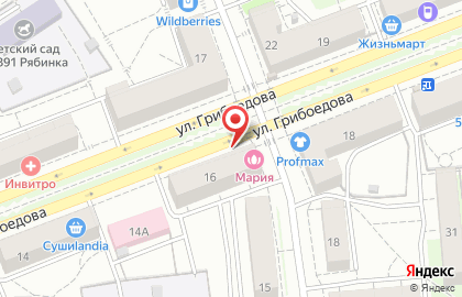 Куб на улице Грибоедова на карте