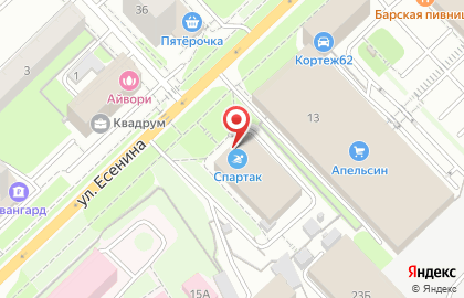 Бассейн Спартак на улице Есенина на карте