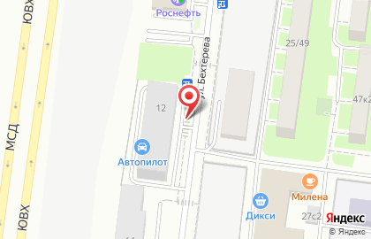 Автостоянка на ул. Бехтерёва на карте