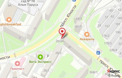 Ставрида на проспекте Юности на карте