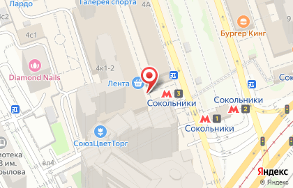 Банк ВТБ на метро Сокольники на карте