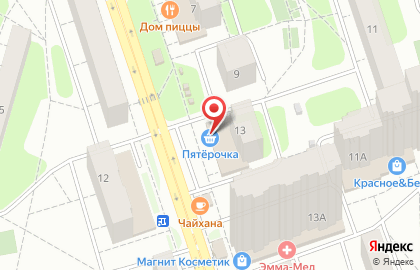 Супермаркет Пятёрочка на улице Некрасова, 13 в Балашихе на карте