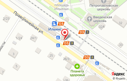 Ильинская, железнодорожная станция на Праволинейной улице на карте