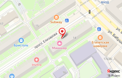 Мастерская по ремонту сотовых телефонов и ноутбуков на проспекте Елизарова на карте