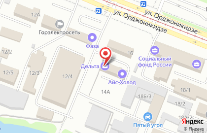 Производственная компания Дельта на улице Орджоникидзе на карте