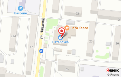 Супермаркет Пятёрочка на улице Чапаева на карте