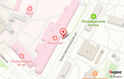 Николаевская больница в Петергофе на Константиновской улице на карте