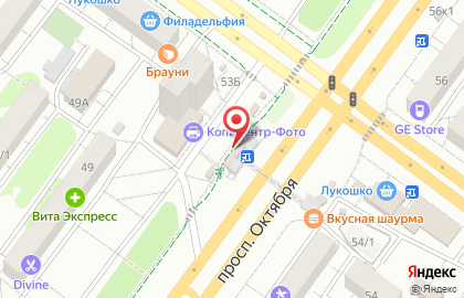 Мастерская по изготовлению ключей на проспекте Октября на карте