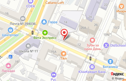 Воронежская областная общественная организация Всероссийское общество инвалидов на улице Комиссаржевской на карте