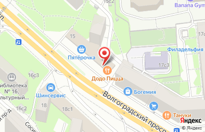 Пиццерия Додо Пицца на Волгоградском проспекте, 15 на карте