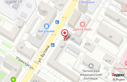 Киоск по продаже фруктов и овощей на улице Бутина на карте