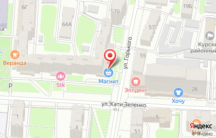 Супермаркет Магнит в Центральном районе на карте