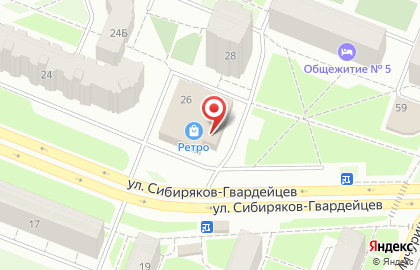 Магазин фиксированных цен FixPrice на улице Сибиряков-Гвардейцев на карте