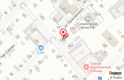 Юридическая компания Гарантия на улице Луначарского на карте