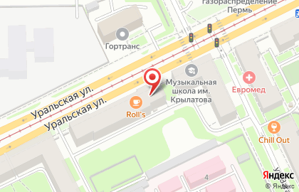 Кафе Roll`s в Мотовилихинском районе на карте