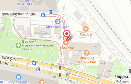 Еврокафе на Чкаловской на карте