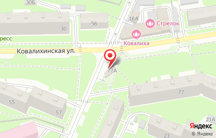Магазин фастфудной продукции на Ковалихинской улице на карте