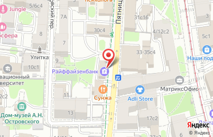 Банкомат Райффайзенбанк на метро Третьяковская на карте