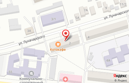 Магазин аквариумных рыбок на улице Луначарского на карте
