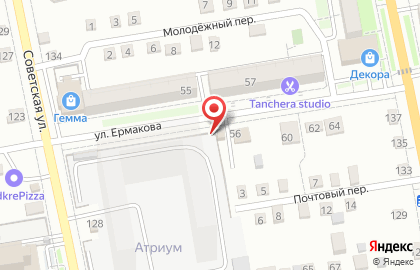 Автостоянка на Ермакова на карте