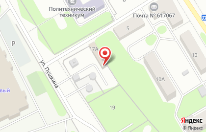 Автомойка на ул. Пушкина, 17а, г. Краснокамск на карте
