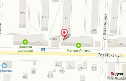 Продовольственный магазин Мясное подворье на Советской улице на карте
