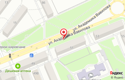 Кедр в Кировском районе на карте