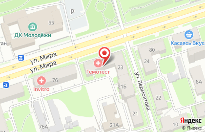 Медицинская лаборатория Гемотест на улице Мира на карте