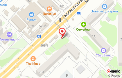 Продовольственный киоск на Космическом проспекте на карте