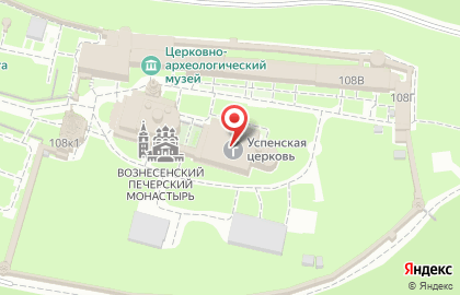 Успенская церковь, Вознесенский Печерский мужской монастырь на карте