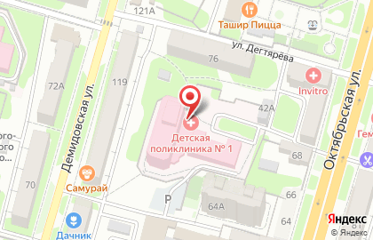 Поликлиника №1 Городская больница №2 г. Тулы им. Е.Г. Лазарева на карте