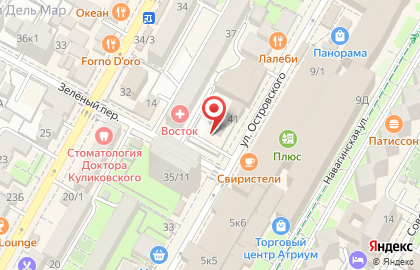 Автопарковка на улице Островского на карте