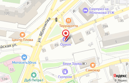 Гостиница Орион в Астрахани на карте