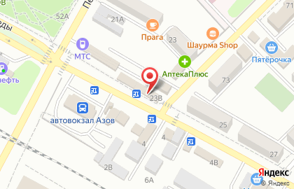 Салон связи Tele2 на Привокзальной улице в Азове на карте