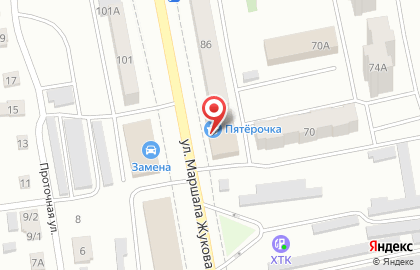 Супермаркет Пятерочка на улице Маршала Жукова на карте