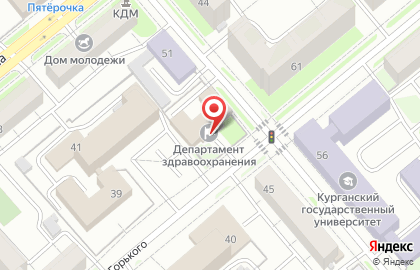 Департамент здравоохранения Курганской области на улице Томина на карте