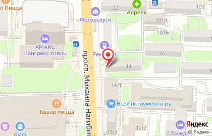 Туристическая компания Розовый слон на проспекте Михаила Нагибина на карте