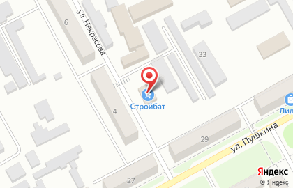 Магазин строительно-отделочных материалов Стройбат на улице Некрасова на карте
