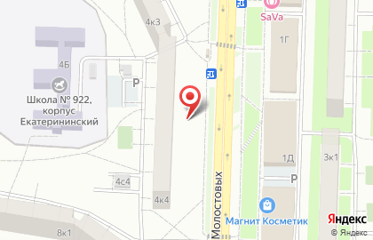 Киоск по продаже печатной продукции, район Ивановское на улице Молостовых на карте