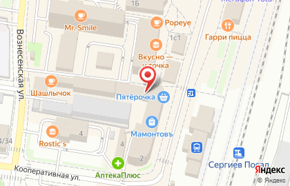Супермаркет 1000 мелочей на Вознесенской улице на карте