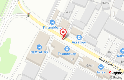 Киоск фастфудной продукции в Базовом проезде на карте