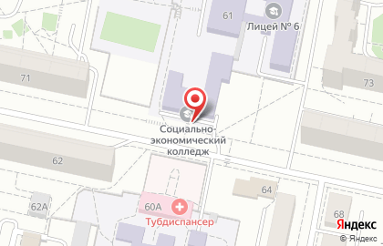 Тольяттинский социально-экономический колледж в Комсомольском районе на карте