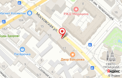 Продовольственный магазин Честное молоко на Московской улице на карте