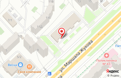 Страховая компания Росгосстрах на улице Маршала Жукова на карте