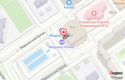 Фитнес-клуб Magneto Fitness на Марьинском бульваре на карте