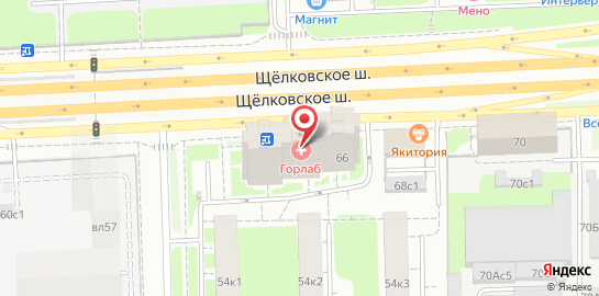 Медицинская лаборатория Горлаб на метро Щёлковская на карте