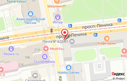 Габарит на проспекте Ленина на карте