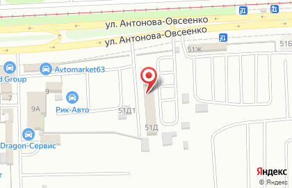 Автокомплекс на улице Антонова-Овсеенко на карте