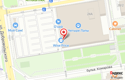 Аптека Доктор Столетов на бульваре Комарова на карте